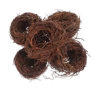 VICASKY 6pcs Artificial Bird Nests Natural Rattan Crafts for Garden Decor Easter Party Decorations and Bonsai Landscape Accents
