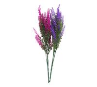 VICASKY 6Pcs Artificial Lavender Flowers Simulation Decoration for Bouquet and Basket Head Purple and Rosy Stems Lifelike Plastic Floral Arrangement for Home Office Wedding Party