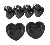 VICASKY 6Pcs Black ABS Microphone Wall-Mounted Hook Holder with Heart-Shaped Design, Multi-Functional Microphone Securing Clip for Occasions