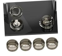 VICASKY 6pcs Black Cooker Knob Protector Cover for Oven and Stove Knob Childproof PC Material Safety Covers to Keep Children and Pets from Playing