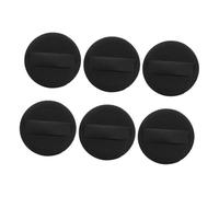 VICASKY 6pcs Black Pu Leather Ultra-thin Makeup Puff Set 54mm Soft Crystal Velvet Powder Applicator for Loose and Pressed Foundation Cosmetics Use