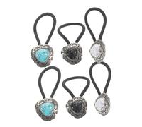 VICASKY 6pcs Boho Metal Hair Ties Heart Shaped Ponytail Holders Iron Bands Western Style Hair Accessories for Women Stylish Hairbands with Unique Charm