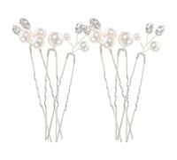 VICASKY 6pcs Bridal Rhinestone Pearl Hair Pins Elegant Wedding Accessories for Brides Bridesmaids Durable U Shaped Hair Clips for Special Occasions for Photoshoots Celebrations