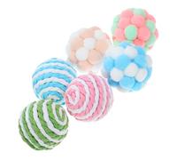 VICASKY 6Pcs Cat Interactive Plush and Sisal Balls with Bell Engaging Indoor for Cats Durable Lightweight and Safe Pet Plaything to Stress and Enhance Agility