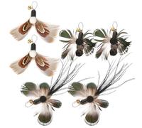 VICASKY 6pcs Cat Teaser Replacement Heads Set Realistic Insect Shape with Plumage, Interactive Cat Wand Refills for Indoor Play and Kitten Exercise