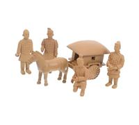 VICASKY 6pcs Chinese Terracotta Warriors Model Handmade Warrior Collectible for Feng Shui Ornaments Creative Dynasty Figurines for Home Display