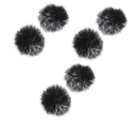 VICASKY 6pcs Clip Microphone Windshield Covers for against Moisture and Wind Furry Microphone Guard for Recording and Live Streaming Fit Black and Gray Easy to Install