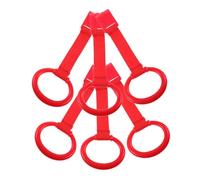 VICASKY 6pcs Crib Pull Rings for Durable Standing Aid for Motor Skill Improvement and Arm Strength Building Secure Attachment for Nursery Playpen Red Walking Assistance Tools for Newborns
