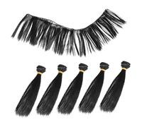 VICASKY 6pcs Doll Wigs Soft Breathable Doll Hair Extensions for DIY Styling Simulated Straight Wigs for Creating Unique for Craft Projects