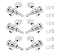 VICASKY 6pcs Electronic Guitar Tuner String Locking Function Tuners Left Right Silver Acoustic Guitar Pegs Replacement Tuning Pegs Clip