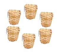 VICASKY 6pcs Elegant Garden Robin Finch Nest Bird Feeding Station Bird Shelter Home Decor