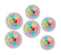 VICASKY 6pcs Emotion Wheel PVC Stickers Self-Adhesive Feeling Chart Decals for Laptop Phone Case Water Cup Colorfast Decorative Therapy Wheel for Mental Health and Mood Tracking