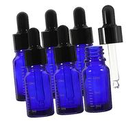 VICASKY 6pcs Essential Oil Glass Sample Bottles Portable Dropper Vials with Scale for Travel Cosmetic Liquid Containers for Aromatherapy and More Random Color