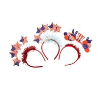 VICASKY 6pcs Female Independence Day Headband Star Designed Hair Accessory for Festival Party Supply for Fourth of July Celebrations