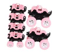 VICASKY 6pcs Friction Powered Off Road Pull Back Cars for Inertia Vehicle for Birthday Party Favors Plastic Models Pastel Pink for Indoor and Outdoor Play