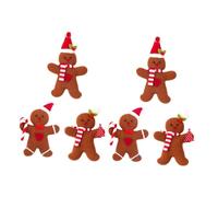 VICASKY 6pcs Gingerbread Men Hanging Decorations Realistic Miniature Figurines for Christmas Tree and Holiday Home Charming Detailed Design with Multiple for Festive Spirit