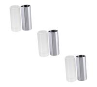 VICASKY 6pcs Glass Slide Medium Bottleneck for Guitar Bass Stainless Steel Slide Accessories