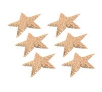 VICASKY 6pcs Golden Five-Pointed Star Iron on Patches with Self Adhesive Pet Material, Decorative Sequin Applique for Wedding Dresses and Jackets, for Parties and Holiday Outfits
