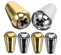 VICASKY 6pcs Guitar Toggle Switch Caps Gold and Silver Knob Covers for Electric Guitars 3-position and 5-position Knobs Suitable for Fender and