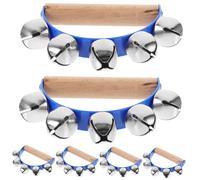 VICASKY 6pcs Hand Held Bell by Semicircle Tambourines Boys and Girls Adults Musical Instrument for Rhythm Learning