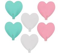VICASKY 6pcs Heart Shaped Adhesive Hooks for Wall Hanging No Drill Iron Towel Holder and Key Hook Cute Soft Girl Decor with Strong Sticky Hold Coat and Hat Hangers in Pastel Green Pink