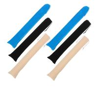 VICASKY 6pcs Large Velvet Drawstring Fan Pouch Protective Folding Fan Sleeves in Black Beige Lake Blue for Weddings Festivals and Line Dancing