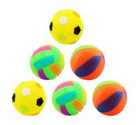 VICASKY 6pcs Luminous Pet Balls for Dogs, Interactive Chew Balls with Light and Sound, Suitable for Puppy Play and Training Random Color Random Color