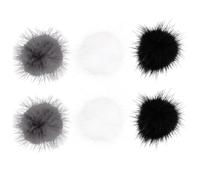 VICASKY 6pcs Magnet Ball Ornament Nail Art Decor Fuzzy Nail Pom Pom Manicure Supply