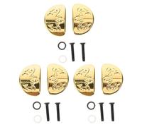 VICASKY 6pcs Metal Tuning Pegs Guitar Tuner Knobs for Folk Electric Guitar Black Screws Unique Design Tuning Peg Handle Parts