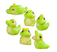 VICASKY 6pcs Mini Alligator Figurines Tiny Resin Animals for Fairy Garden Decorations, Birthday Party Supplies, Small Diy Micro Landscape Ornaments for Kids and Adults