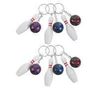 VICASKY 6pcs Mini Bowling Keychain Set Bowling Pin and Ball Pendants Sport Theme Backpack Pendant for Party Favors Blue Purple Red Decorative Keyrings
