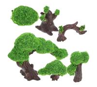 VICASKY 6pcs Miniature Artificial Moss Trees for Dollhouse Decoration, Micro Landscape Garden Accessories, Model Railway Scenery Supplies for DIY Crafts and Fairy Gardens