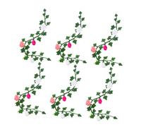 VICASKY 6pcs Miniature Dollhouse Flower Vines Realistic Simulation Rose Strips Mini Garden Scene Props Fairy Garden Rose Vines Decor for Dollhouse Accessories