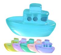 VICASKY 6Pcs Miniature Resin Boat Ornaments with Glow-In-The-Dark Feature, Multi-Color Mini Desktop Garden Decorations for Dollhouse and Fairy Garden Accessories