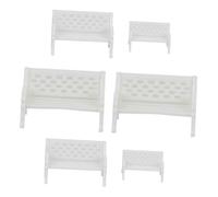 VICASKY 6pcs Miniature Wooden Park Bench for Fairy Garden Micro Landscape Decor Realistic Simulation Chairs Small Medium Large for Dollhouse and Mini House Ornamentation