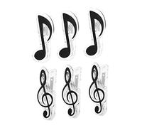 VICASKY 6pcs Music Note Sheet Clips Set Black Treble Clef Eighth Note Music Book Clamps Creative Score Holders Instrument Accessories