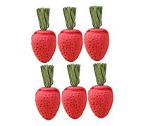 VICASKY 6pcs Natural Strawberry Shape Chew for Small Animals Hamster Guinea Pig Chinchilla Rabbit Chewing Plaything Stress Relief Boredom Breaker Safe Gnawing Sticks