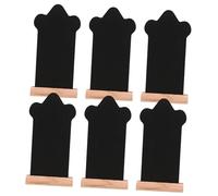 VICASKY 6pcs Nordic Style Blackboard Message Writing Board Chalkboard Display Stand Chalkboard Display with Base for Table for Buffet Wood Plaque Wooden