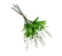 VICASKY 6pcs Nordic Style Lifelike Artificial Lily Valley Bouquet Fake Flower Ornaments Simulation Flower Adornments for Wedding Party Home Decor