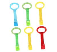 VICASKY 6pcs Nursery Pull Rings for Boys and Girls Crib Hanging Toys Learning to Stand and Walk Pull Tabs