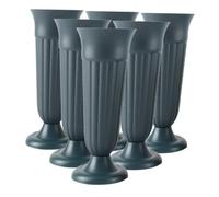 VICASKY 6pcs Plastic Flower Pot Cemetery Vase Grave Flower Holder Pp Resin Green for Memorial Garden Flowerpot Urn Flowerpot