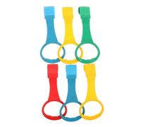 VICASKY 6pcs Playpen Pull up Rings Handles to Pull for Boy Girl Walking Training Plastic Linking Rings for Playset and Toy Hanging