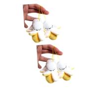 VICASKY 6pcs Plush Banana Shape Hanging Creative Toy Banana Plush Toy for Bag Cellphone Fluffy for Month Old Hanging for Boy Girl Shower Bags