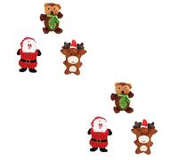 VICASKY 6pcs Plush Dog Toy Christmas Santa Claus Deer Bear Design Squeaky Dog Enrichment Toy Pet Supplies Teeth Cleaning