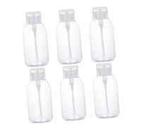 VICASKY 6Pcs Press Bottle Makeup Remover Dispenser Durable Leak Refillable Containers for Nail Polish Remover Cosmetics for Pads Swabs