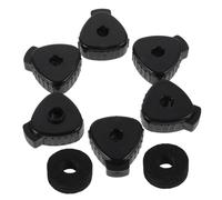 VICASKY 6pcs Quick Release Cymbal Cap Replacement, Black Plastic Triangular Drum Accessories with Cotton Cushions, Enhanced Stability for Splash Cymbals