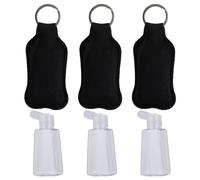 VICASKY 6Pcs Refillable Hand Bottle Cover Set with 30Ml Portable Perfume Bottles and Black Protective Caps for Cosmetics and Liquid Storage