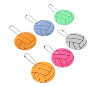 VICASKY 6pcs Reflective Volleyball Keychain PVC Backpack Charm Sports Team Reward Party Favors Multifunctional Pendant for School Bags