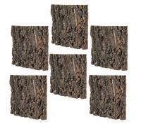 VICASKY 6Pcs Reptile Cork Bark Panels 15X15Cm Natural Textured Climbing Background for Lizard Terrarium, Snake and Gecko Tank Decor, Cork Bark Terrarium Wall for Habitat Enhancement