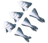 VICASKY 6pcs Shark Head and Tail Plush Cat Toys Interactive Pet Toys Catnip for Older Cats